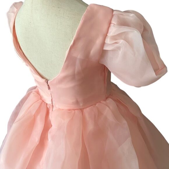 NNJXD | Blush | FLOWER GIRL PUFF SLEEVES ORGANZA DRESS - Picture 9 of 15